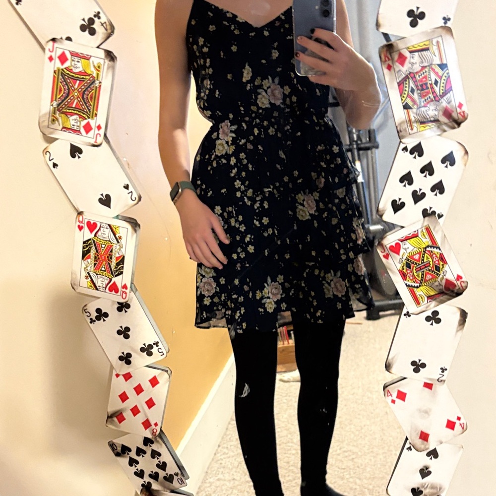 Trixxi Navy Floral Mini Dress